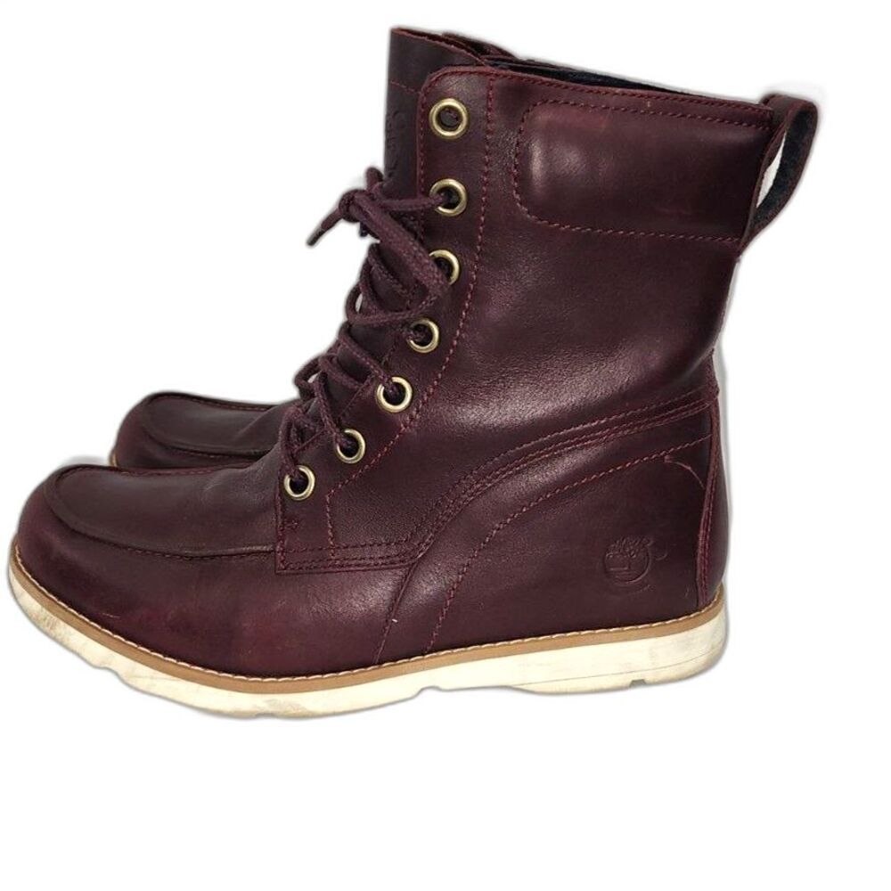 Timberland Earthkeepers Mosley Burgundy Lace Up Ankle Boots Womens Size 7.5W